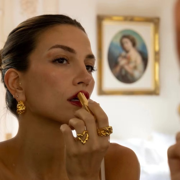 18K Gold Plated Chunky Earrings - Picture 3 of 8